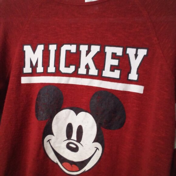 Disney Shirt Women S Long Sleeve Mickey Graphic Wear Red - Picture 8 of 16